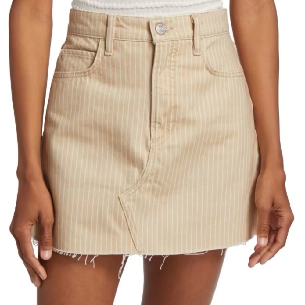 FRAME STRIPED DENIM MINI SKIRT